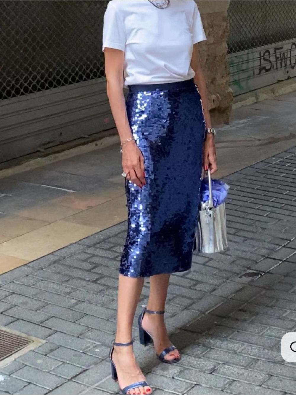 SEVIER SKIRTS Sequined Pencil Skirt
